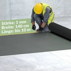 PVC Bodenbelag Vinyl Fußbodenbelag PVC Boden Vinylboden Granitoptik Grau Meterware Breite 140cm