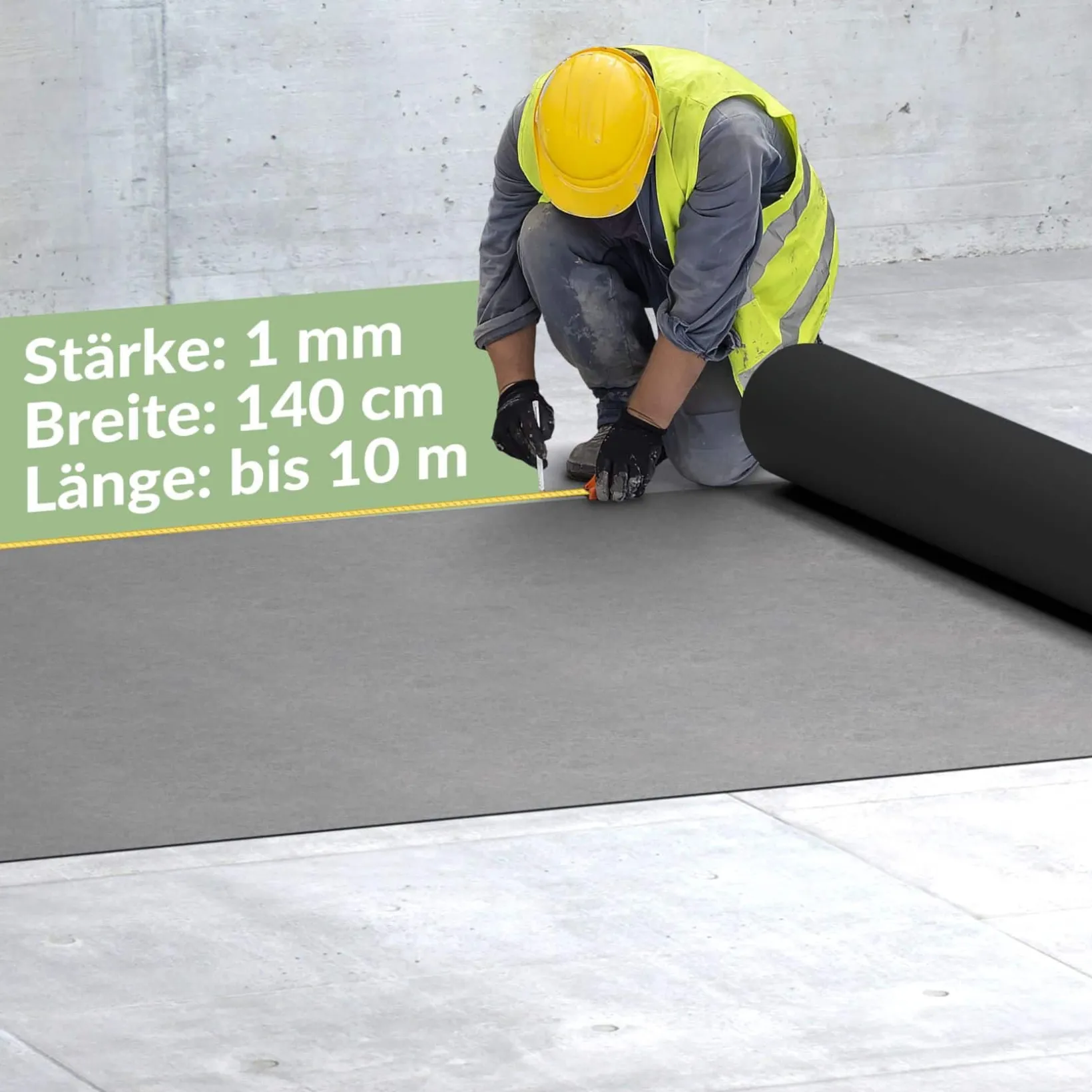 PVC Bodenbelag Vinyl Fußbodenbelag PVC Boden Vinylboden Granitoptik Hellgrau Meterware Breite 140cm