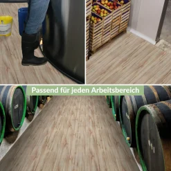 PVC Bodenbelag Vinyl Fußbodenbelag PVC Boden Vinylboden Holz Beige Meterware Breite 140cm