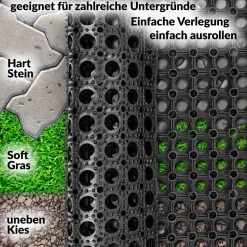 Ringgummimatte Gummi Fußmatte Meterware Breite 100cm