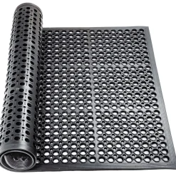 Ringgummimatte mit Gummirand Schmutzfangmatte Gummimatte Wabenmatte 90x150cm Schwarz