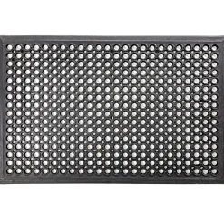 Ringgummimatte mit Gummirand Schmutzfangmatte Gummimatte Wabenmatte 60x90cm Schwarz 14mm
