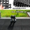 Ringgummimatte Schmutzfangmatte Fußabtreter Gummimatte Wabenmatte 100x200cm Schwarz