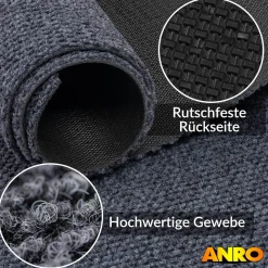 Sauberlaufmatte Teppichläufer Schmutzfangmatte Flur Läufer Teppich BOB Grau Schmutzfangläufer robust Meterware 120cm