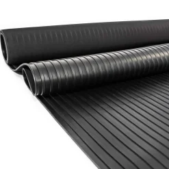 SBR Gummimatte Meterware Gummi Bodenbelag Breitriefen Schwarz Stärke: 3mm 100cm Breite