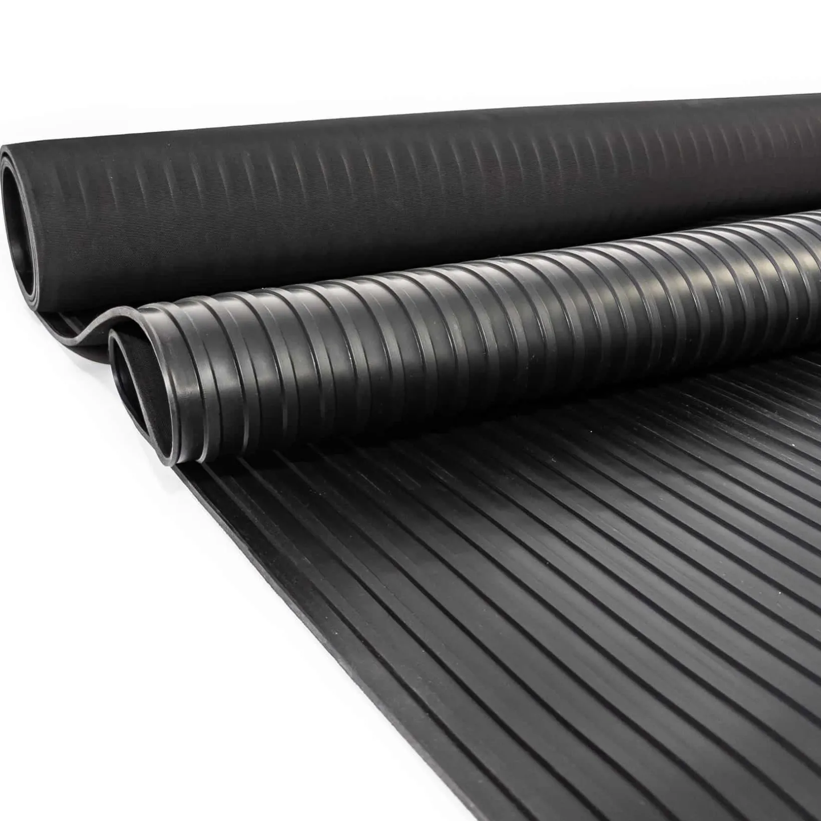 SBR Gummimatte Meterware Gummi Bodenbelag Breitriefen Schwarz Stärke: 3mm 100cm Breite