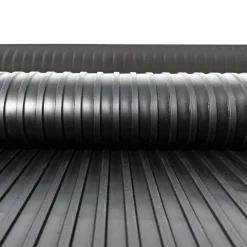 SBR Gummimatte Meterware Gummi Bodenbelag Breitriefen Schwarz Stärke: 3mm 100cm Breite