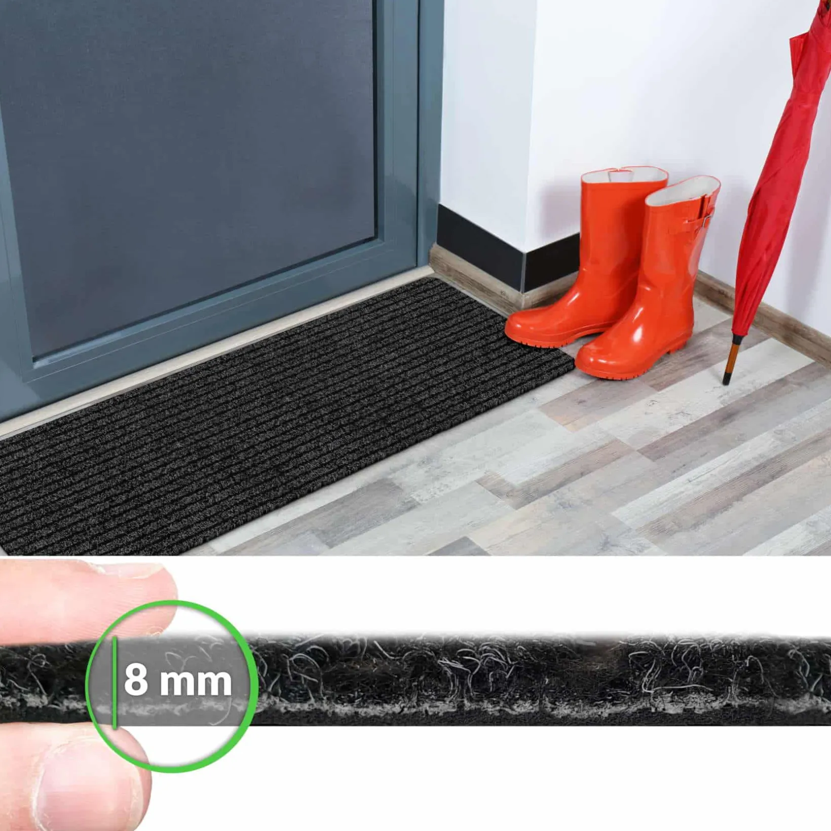Schmutzfangmatte Fußmatte Fußabtreter MISCHA Uni Mehrfarbig
