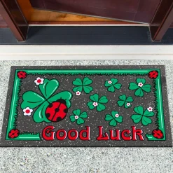 Schmutzfangmatte Fußmatte Türvorleger rutschfest Good Luck Marienkäfer 40x68cm