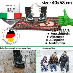 Schmutzfangmatte Fußmatte Türvorleger rutschfest Come In – Herz 40x68cm