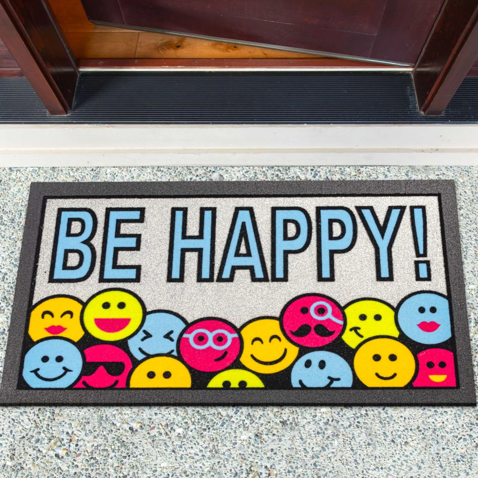 Schmutzfangmatte Fußmatte Türvorleger rutschfest Be Happy! – Glitzer 40x68cm