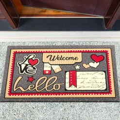 Schmutzfangmatte Fußmatte Türvorleger rutschfest Welcome Hello 40x68cm