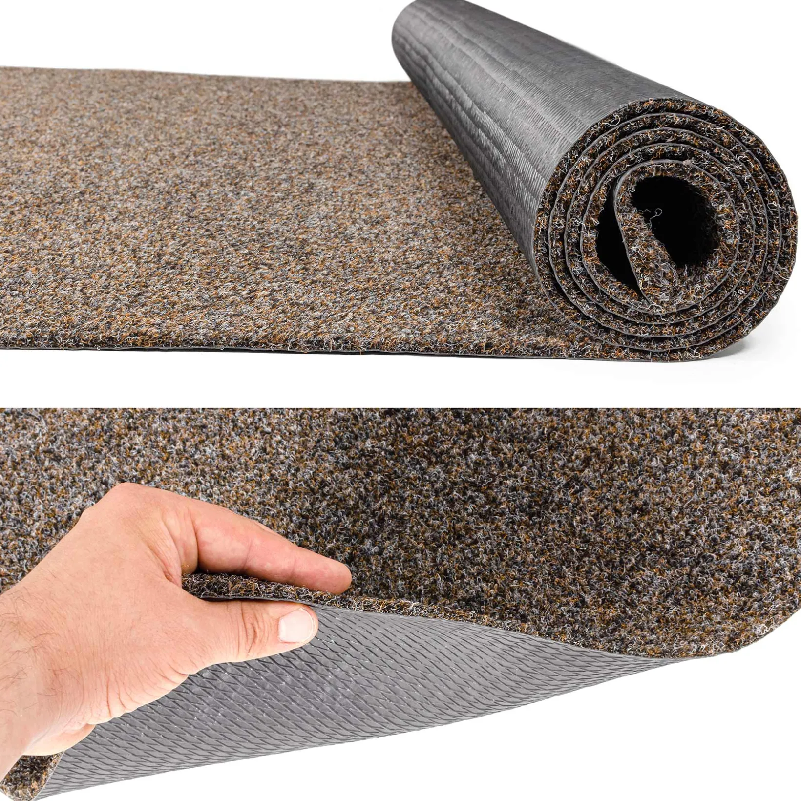 Schmutzfangmatte Teppichläufer Sauberlaufmatte Läufer Flur Innen Außen Eingang POET Breite 100cm Dunkelbraun