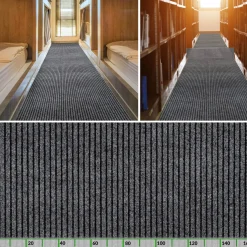 Schmutzfangmatte Teppich Meterware Fußmatte Sauberlaufmatte Flur Läufer Grau Breite 100 cm