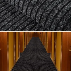 Schmutzfangmatte Teppich Meterware Fußmatte Sauberlaufmatte Flur Läufer Schwarz Breite 100 cm