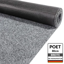 Schmutzfangteppich Sauberlaufmatte Flur Teppich Teppichläufer Läufer Flur POET Breite 80cm Grau