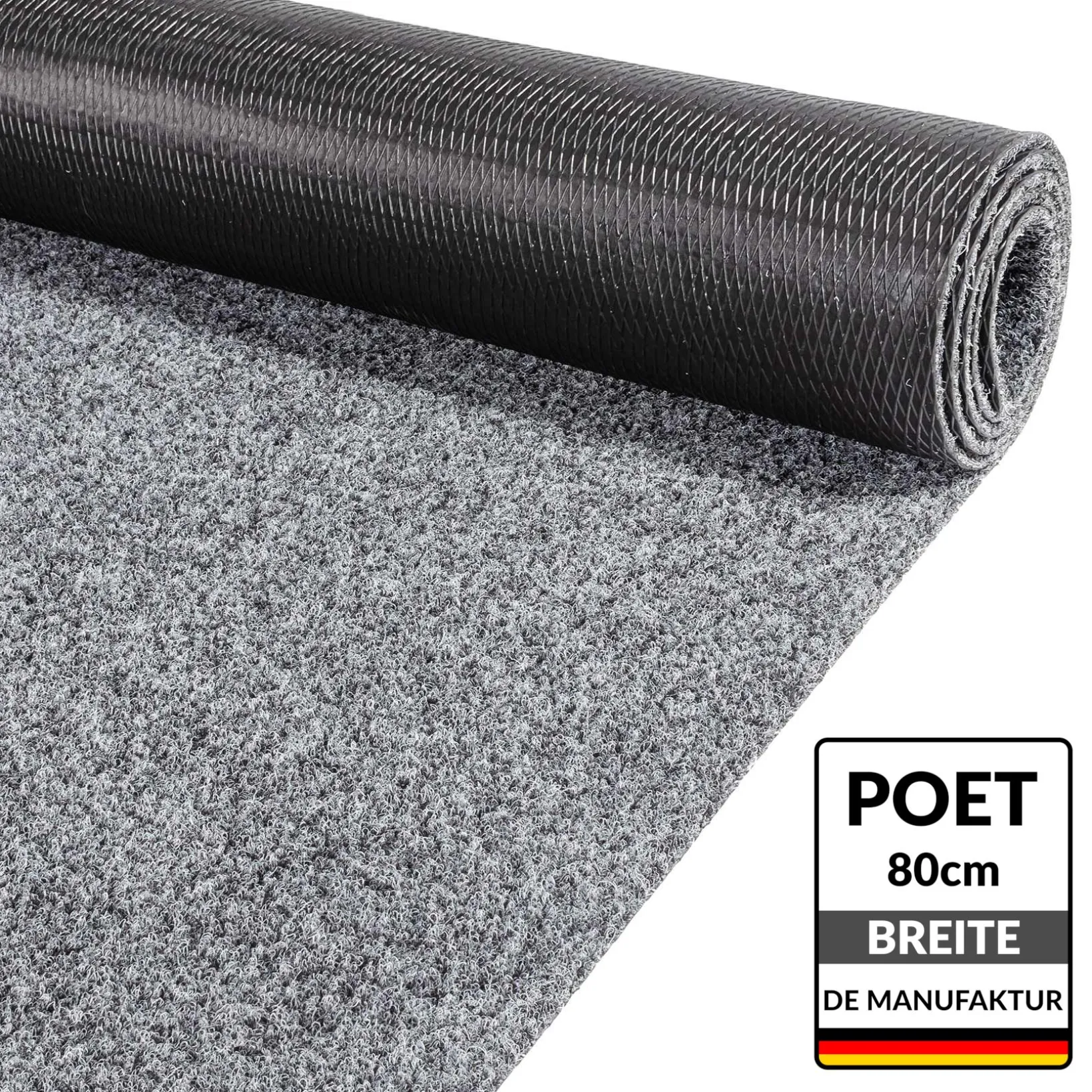 Schmutzfangteppich Sauberlaufmatte Flur Teppich Teppichläufer Läufer Flur POET Breite 80cm Grau
