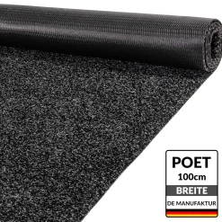 Schmutzfangteppich Sauberlaufmatte Schmutzfangmatte Flur Teppich Teppichläufer Läufer Flur POET Breite 100cm Schwarz