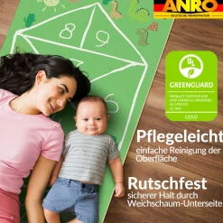 Spielmatte Hüpfspiel Teppich Läufer Hüpfspiel abwaschbar rutschfest Briefhopse 75x194cm