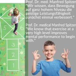 Spielmatte Hüpfspiel Teppich Läufer Hüpfspiel abwaschbar rutschfest Briefhopse 75x194cm