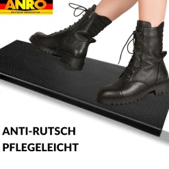 Stufenmatte Gummi mit Kantenschutz Noppenmuster PunkteTreppenstufen Trittschutz 75x25x2,5cm