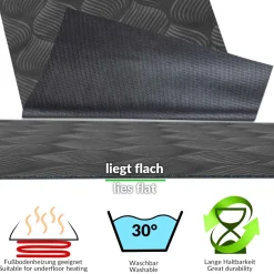 Teppichläufer Flur Läufer Küchenläufer Sauberlaufmatte Teppich Flur abwaschbar Textil Baker Breite 100cm
