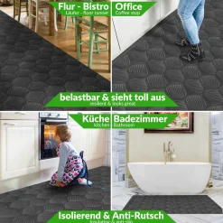 Teppichläufer Flur Läufer Küchenläufer Sauberlaufmatte Teppich Flur abwaschbar Textil Baker Breite 100cm