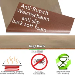 Teppichläufer Flur Läufer Küchenläufer Velours Flur Teppich Samt Braun 50cm Breit