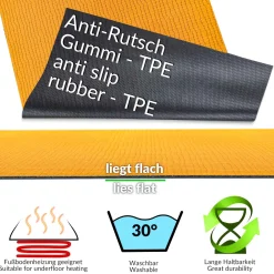 Teppichläufer Flurläufer Küchenläufer Velours Wilson Orange 65cm Breit