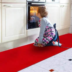 Teppichläufer Flurläufer Küchenläufer Velours rutschfest Wilson Rot 65cm Breit