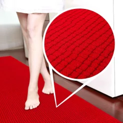 Teppichläufer Flurläufer Küchenläufer Velours rutschfest Wilson Rot 65cm Breit