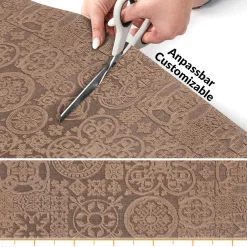 Teppichläufer Flurläufer Küchenläufer Velours waschbar rutschfest Jacquard Teppich Sisi Raku Braun 65cm Breit