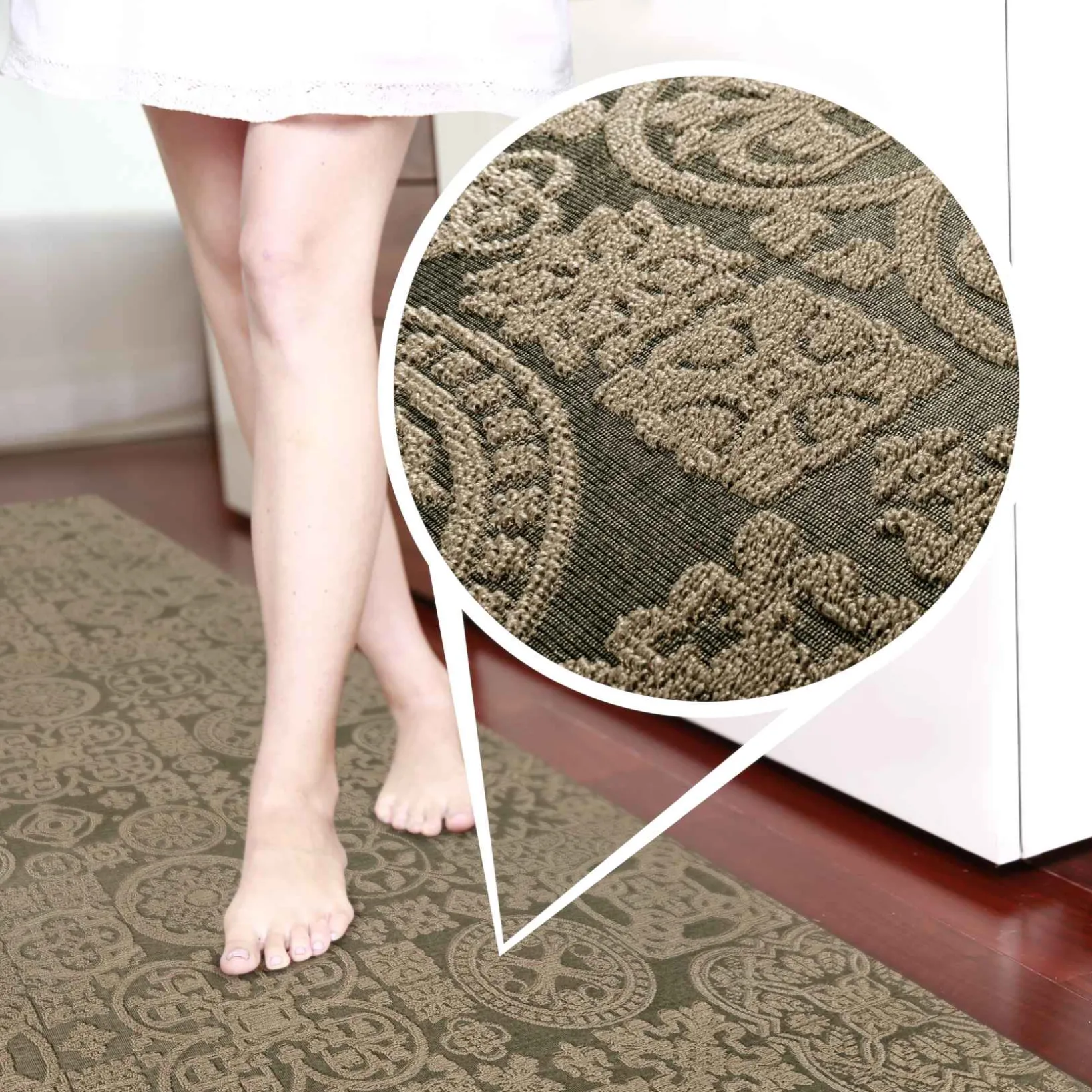 Teppichläufer Flurläufer Küchenläufer Velours waschbar rutschfest Jacquard Teppich Sisi Raku Braun 65cm Breit