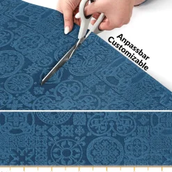 Teppichläufer Flurläufer Küchenläufer Velours Jacquard Teppich Sisi Raku Blau 65cm Breit