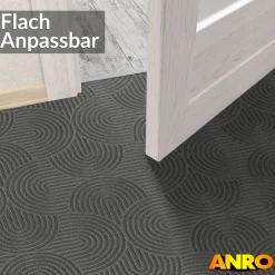 Teppichläufer Küchenläufer Flur Läufer Velours rutschfest waschbar Anthrazit Velora 3 Breiten