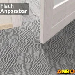 Teppichläufer Küchenläufer Flur Läufer Velours rutschfest waschbar Grau Velora 3 Breiten