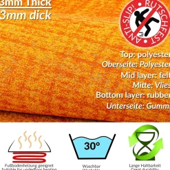 Teppichläufer Küchenläufer Läufer Küchenteppich Läufer Flur Velours rutschfest Anton
