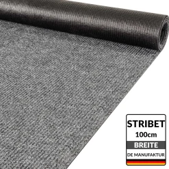 Teppichläufer Läufer Flur Sauberlaufmatte Läufer rutschfest STRIBET Breite 100cm Grau