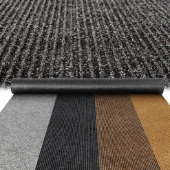 Teppichläufer Läufer Flur Sauberlaufmatte Schmutzfangmatte Flur Teppich STRIBET Breite 100cm Schwarz