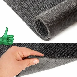 Teppichläufer Läufer Flur Sauberlaufmatte Schmutzfangmatte Flur Teppich STRIBET Breite 100cm Schwarz