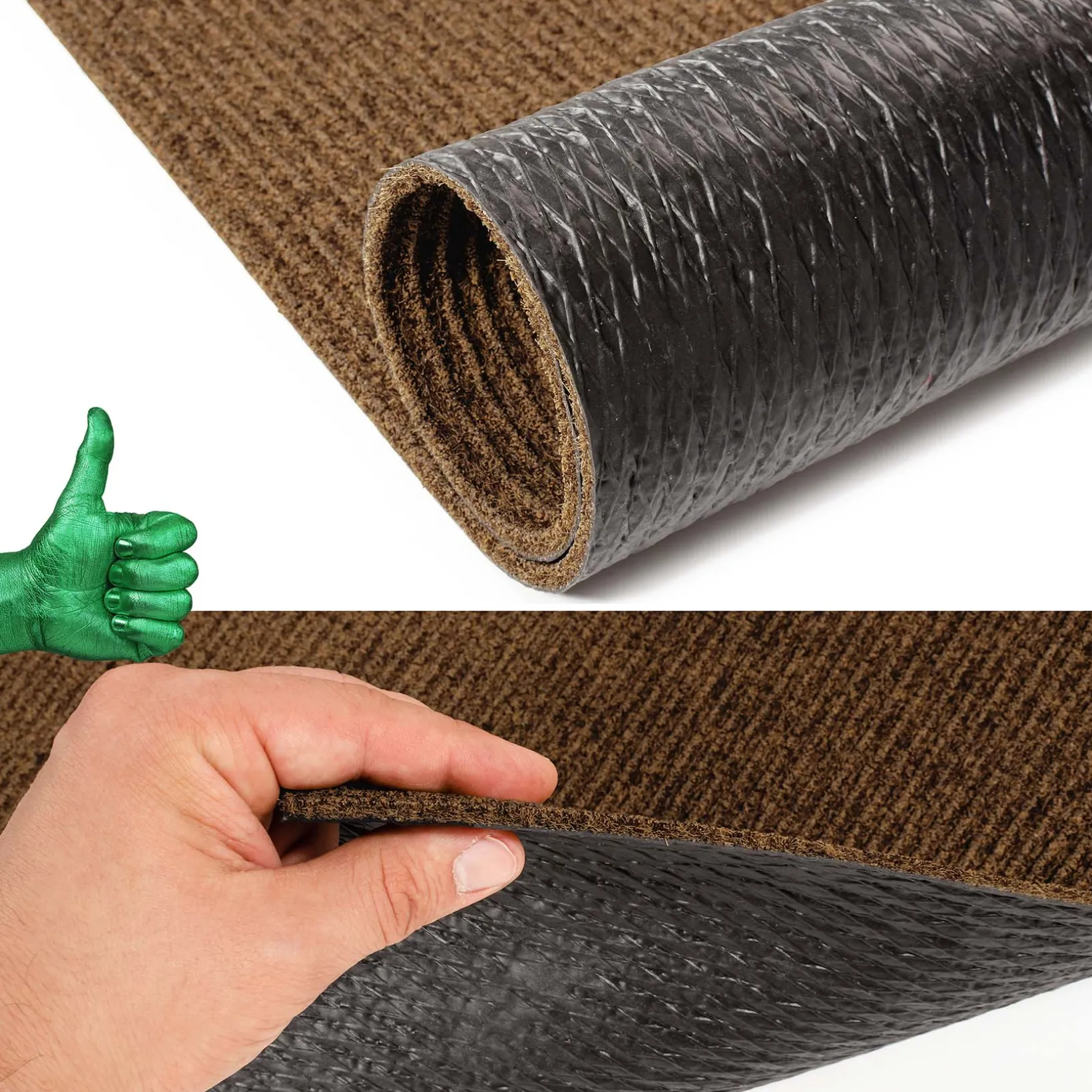 Teppichläufer Läufer Flur Sauberlaufmatte Schmutzfangmatte Flur Teppich STRIBET Breite 100cm Hellbraun
