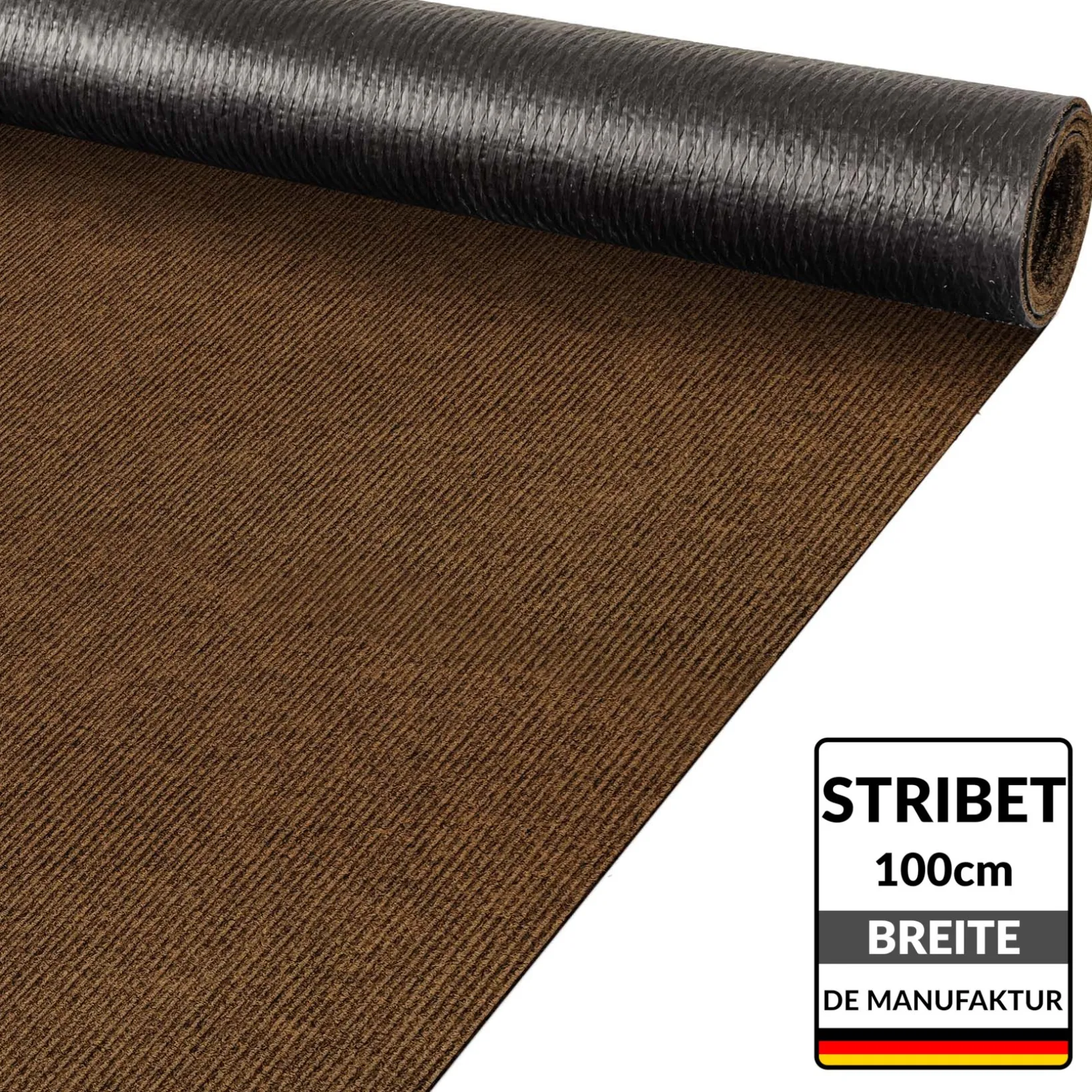 Teppichläufer Läufer Flur Sauberlaufmatte Schmutzfangmatte Flur Teppich STRIBET Breite 100cm Hellbraun
