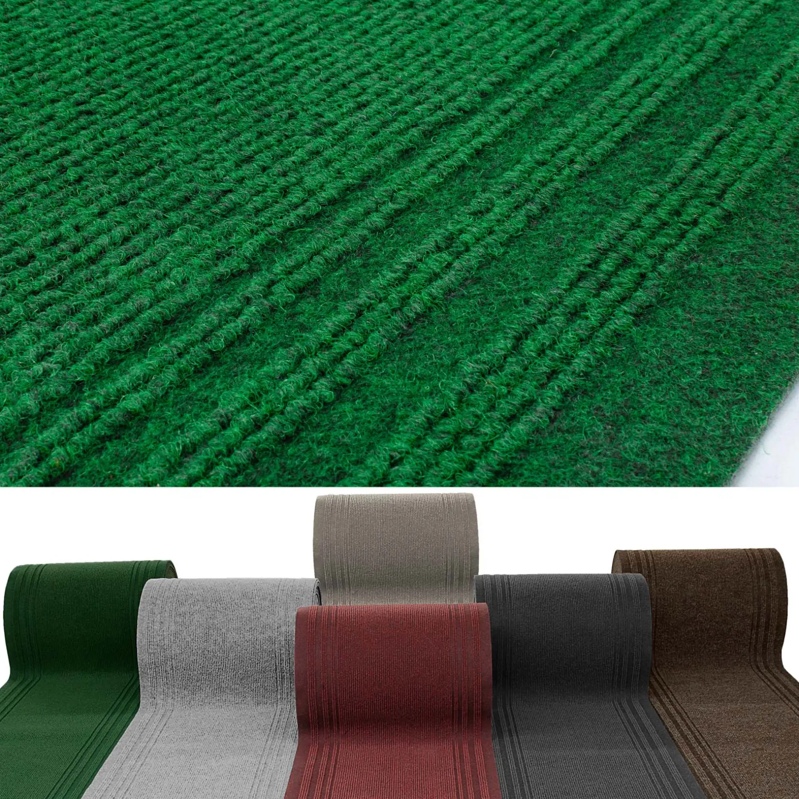 Teppichläufer Läufer Flur Teppich Sauberlaufmatte Schmutzfangteppich Grün 67cm Breit