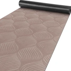 Teppichläufer Velours Küchenläufer Veloursteppich Blätter Ornament Braun 65cm Breit