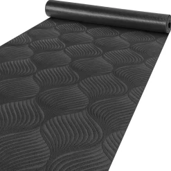 Teppichläufer Velours Küchenläufer Veloursteppich rutschfest waschbar Blätter Ornament Anthrazit 65cm Breit