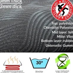 Teppich Läufer Veloursteppich Küchenteppich Küchenläufer Läufer Flur rutschfest Julianna