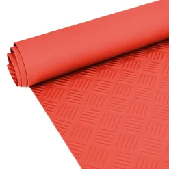 TPE Gummimatten geruchsarm Meterware Riffelblechoptik Rot Gummi 3mm -100 cm breit Rollenware