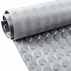 TPE Gummimatten Meterware Flachnoppen Grau Bodenbelag Gummiläufer 3mm -100 cm Rollenware