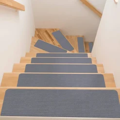 Treppenteppich Stufenmatte Treppenstufen Teppich selbsthaftend Stufenmatte Rechteckig NEMESIS Grau