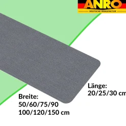 Treppenteppich Stufenmatte Treppenstufen Teppich selbsthaftend Stufenmatte Rechteckig NEMESIS Grau